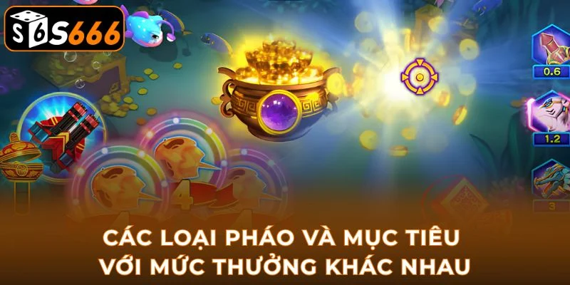 Các loại pháo và mục tiêu với mức thưởng khác nhau